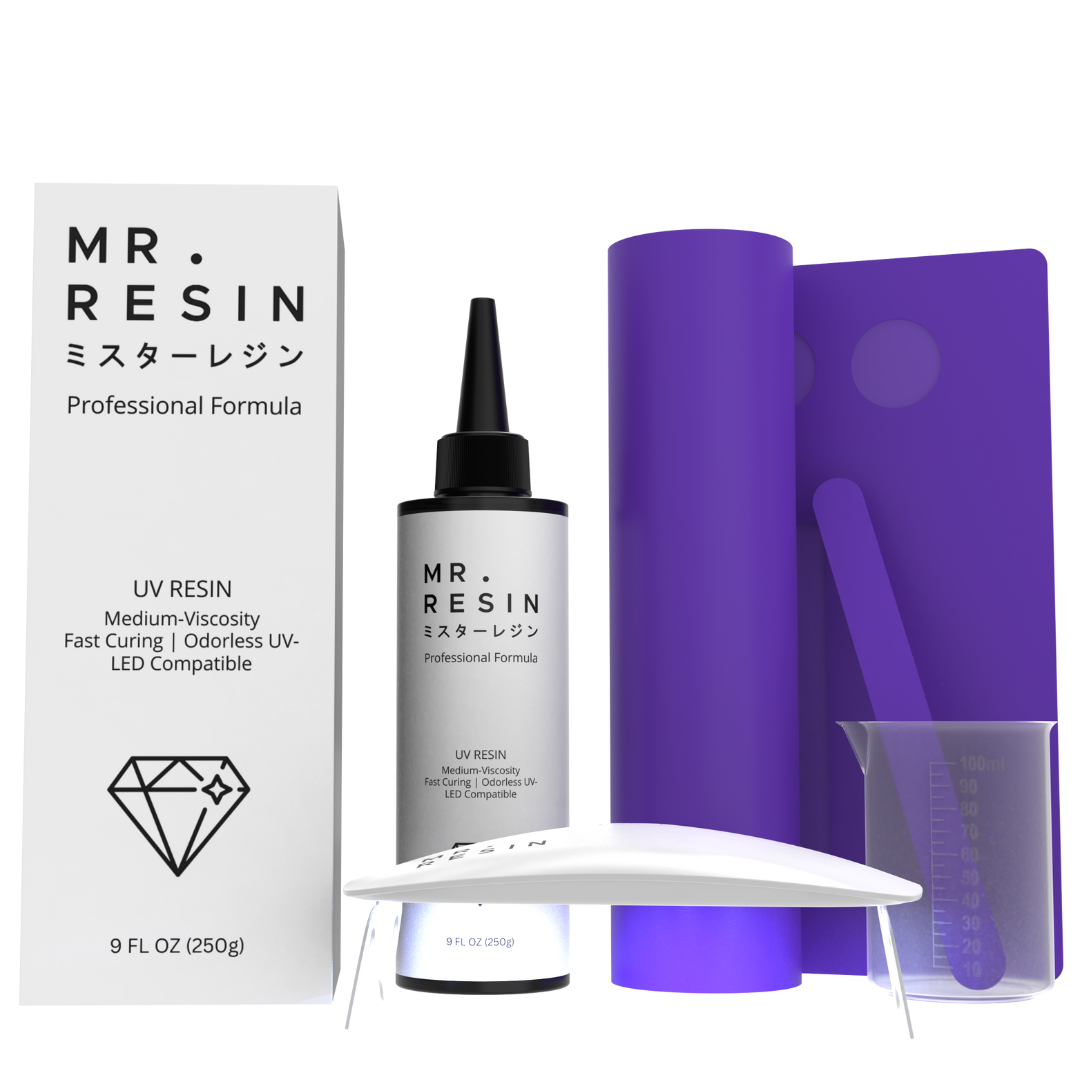 Mr.Resin™ Original Craft UV Resin Starter Kit 8.8oz Crystal Clear Hard Type  UV Resin for Jewelry Making, Rock Painting & More